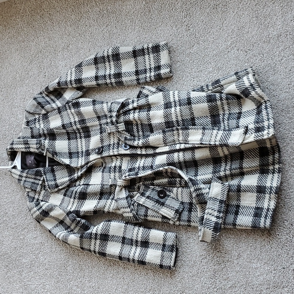 Checkered Plaid Trench Coat